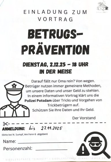 Für EUCH - Termin Siedlersparte